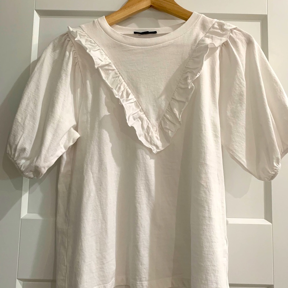 JCrew Ruffle Bib Top - Picture 2 of 4